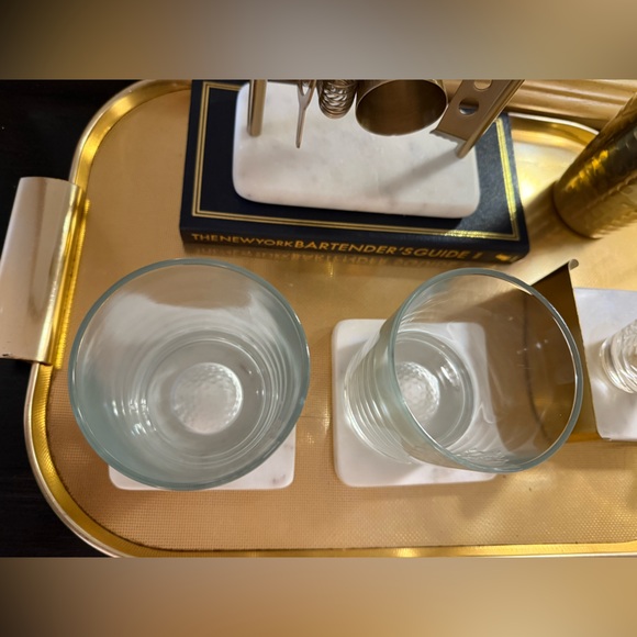 Masters double old fashioned Whiskey Clear Glass Golf ball bottom Set - Picture 10 of 10